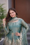Kts 658 Fendy Satin Silk Embroidery Work Readymade Suits
